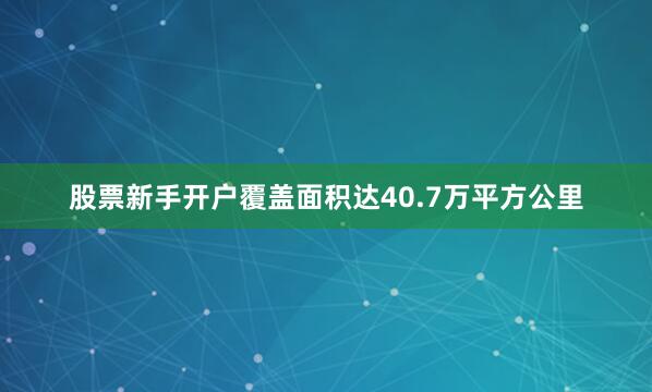 股票新手开户覆盖面积达40.7万平方公里